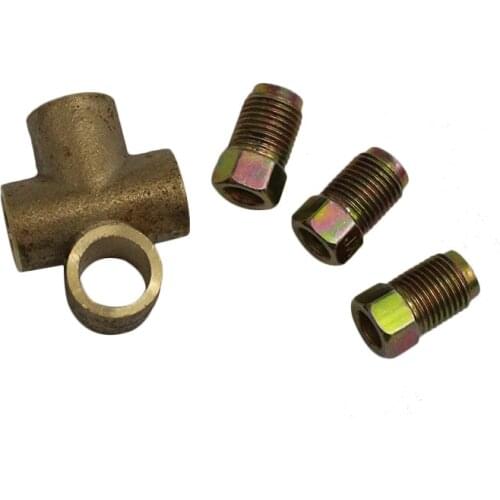 Silver 3 Way T Piece Tee Brake Pipe With 3 M10 Male Nuts Short Metric auto product