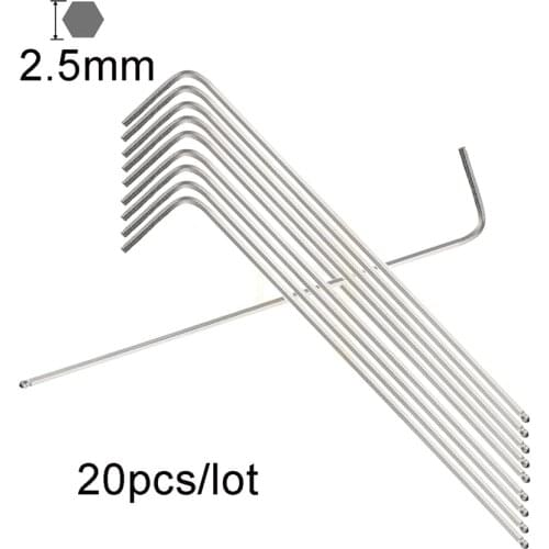 20pcs/ lot 2.5 mm Allen Key Ball End L-shaped Hex Key Wrench Tool