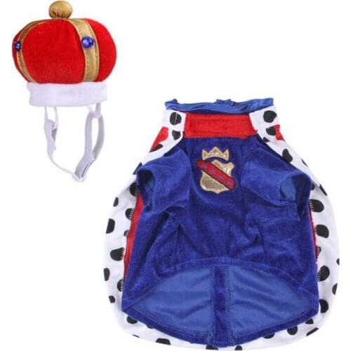 Funny Pet Clothes Dog Costume Halloween Christmas Dog Clothes Cape Accessories Cosplay Dress Up King Suit For French Bulldog Pug