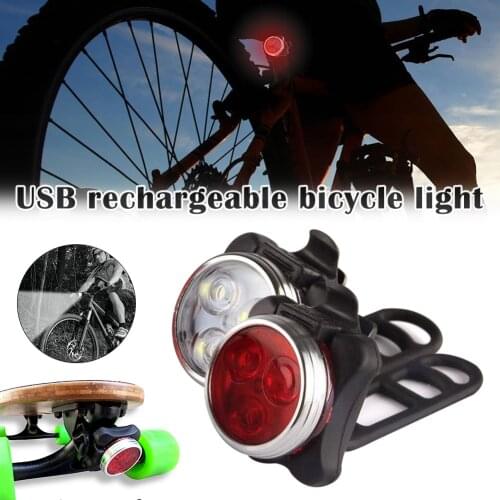 Bicycle Led Lights Usb Charging Led Skateboard Lights Front And Back Cycling Lights Usb Cables And Strap Fahrrad Zubehor