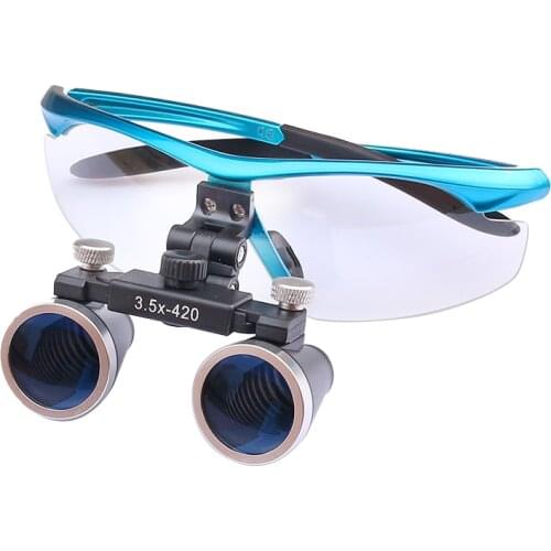 High Quality Magnifyning Glass 2.5/3.5X420mm Galilean Binocular Magnifier Dentistry Surgical Loupes+LED Medical Dental Headlamp