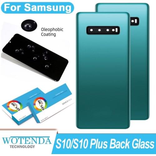 ORIGINAL Back Glass Replacement For Samsung Galaxy S10 S10 Plus S10+ Battery Cover Rear Door Housing Case Camera Glass Lens Fram
