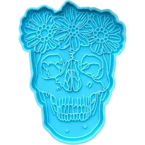 Female Skull Coaster Epoxy Resin Mold Cup Mat Casting Silicone Mould DIY Crafts Jewelry Placement Plate Decoration Mold