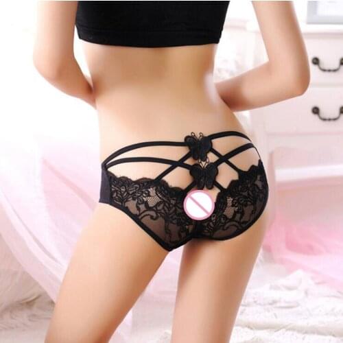 Women Underwear Sexy Lace erotic lingerie Panty G-String Thong Brief Tanga underpant intimate Nightwear transparent Butterfly