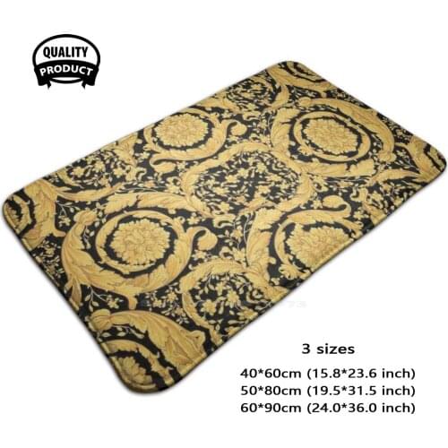 Barocco Gold Black Luxury Soft Interesting Room Goods Rug Carpet Gold Black Designer Vintage Gianni Home Christmas