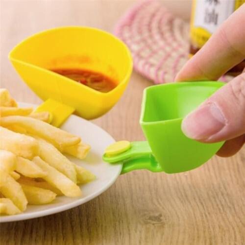 1PCS Assorted Seasoning Sugar Salad Tomato paste Sauce Dishes Kitchen Clip Bowl Dip Small Clip Seasoning Dish #1205 A1