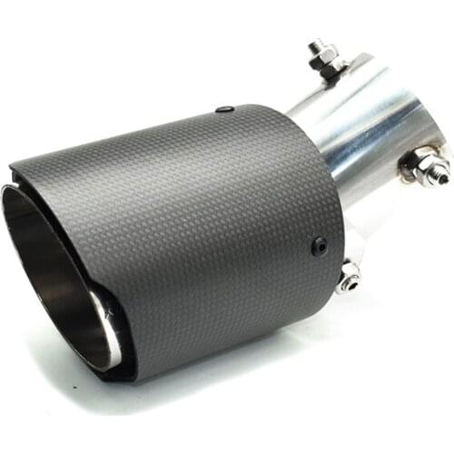 1 PCS Universal Glossy Carbon Fiber Exhaust Tip Tailpipe Car Styling No Logo Muffler Tips Straight Edge Tips 63mm Nozzle