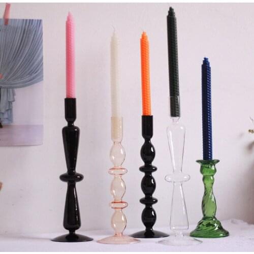 1pc Vintage Glass Candle Holder for Use Glass Candlestick for Home Decor, Parties and Wedding Decorations Glass Votive Holders