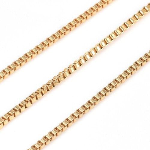 10m/roll 304 Stainless Steel Box Chains Venetian Chains Golden Color For Jewelry Making DIY