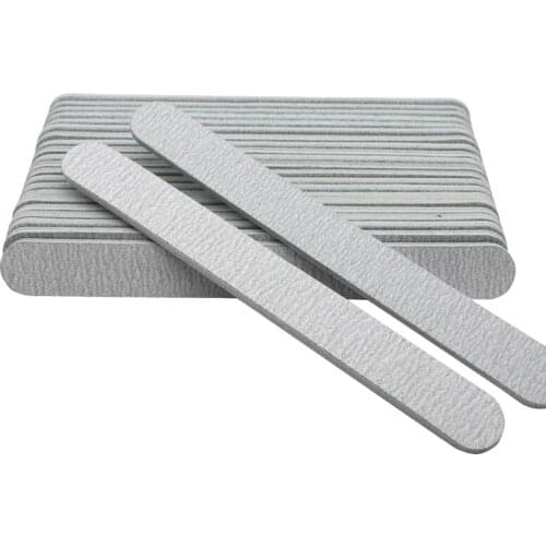 100Pcs/lot Straight Nail Files Supplier 100/180 Nail Buffer Grey Buffing Manicure Tools Salon Files Wholesale
