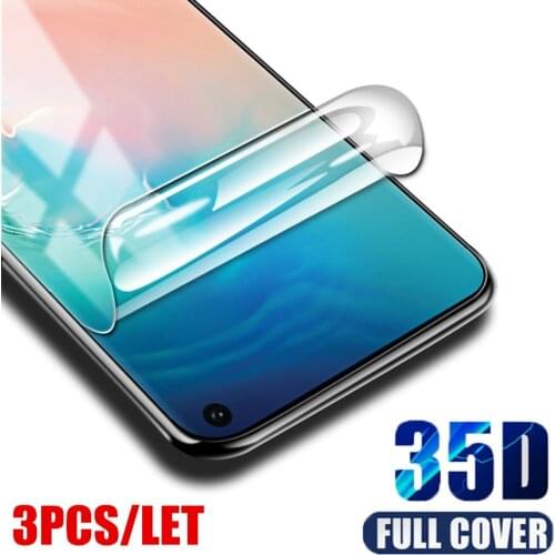 3Pcs 35D Full Cover Hydrogel Screen Protector Film for Samsung Galaxy S10 S9 S8 Plus S10E Note 10 Pro S7 S6 Edge Plus Protective