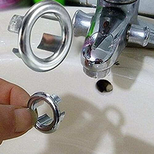 3Pcs Bathroom Basin Sink Overflow Ring Bath Sink Hole Round Cap Cover Ceramic Pots Drain Waste Plug Faucet Insert Hollow Ring