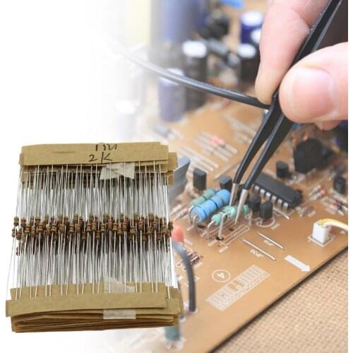 600Pcs Resistors Low Noise Easy to Store Metal Electronic Film Resistors for Product Development