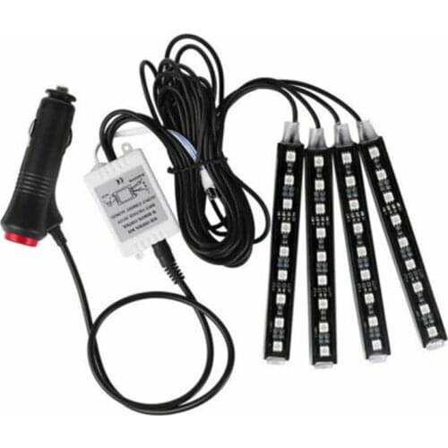 Car Colorful Atmosphere Light RGB Ambient Light Car Decorative Atmosphere Lamps Auto Interior Light with 12V Remote Control