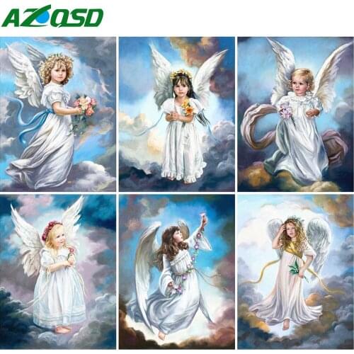 AZQSD Diamond Painting Angel 5D Cross Stitch Diamond Embroidery Girl Picture Of Rhinestone Mosaic Handicraft Home Decor Gift