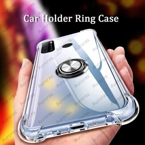 Auroras For TECNO Pouvoir 4 Case Full Protection Soft Airbag Silicone Cover For Tecno Pouvoir 4 Pro Ring Holder Case
