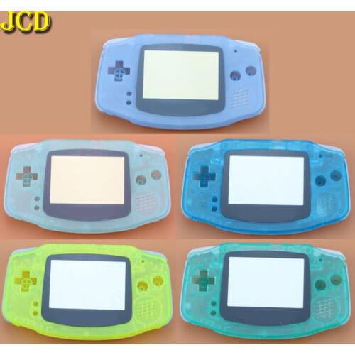 JCD 1Pcs Luminous Full Set Housing for GBA Console Shell Case Cover + Screen Lens Protector + Stick Label for Gameboy Advance