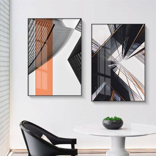 Deformed Building with Extending Space Nodic Posters and Prints Fashion Canvas Painting Home Decoration Wall Pictures Painting