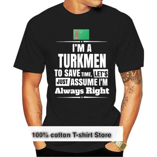 I'M A Turkmen Assume I'M Right Turkmenistan Flag T-Shirt Asian size T-shirt glasses Women T-shirt
