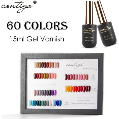 CONTIGO 15ml Gel Nail Polish 60 Colors Varnish Hybrid for Nails Art Semi-permanent UV Varnishes Hot Sale Gellak Enamel New Paint