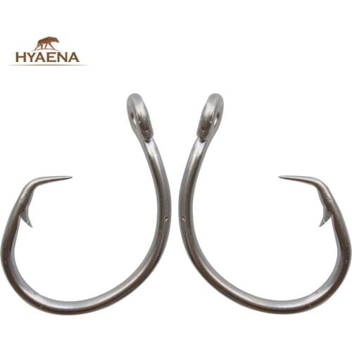 Hyaena 30pcs/Pack 8/0-15/0 Stainless Steel Tuna Circle Fish Hooks Big Game Saltwater Pesca Hook White 39960