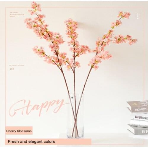 3pcs/lot Simulation cherry blossom encryption cherry blossom branch artificial flowers wall wedding decoration arch fake flowers