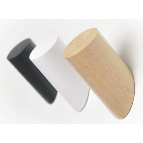 Natural Wall-mounted Wooden Hanger Coat Hook Decoration Bathroom Rack Key Chain Hat Scarf HandbagStorage Hanger Key Holder Wall