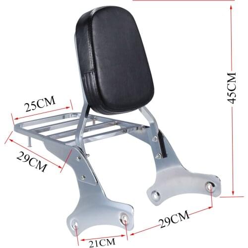 New Motorcycle Sissy Bar Backrest Luggage Rack For Honda Shadow VT750 C2 RC44 / VT400 1997 1998 1999 2000 2001 2002 2003 Chrome