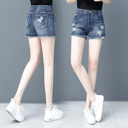 New Women Fashion Denim Shorts Summer Casual Style Ripped Jeans