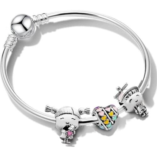 Yexcoes New Childhood charm bracelet family boy girl rainbow beads Fine bracelet female jewelry childrens gifts