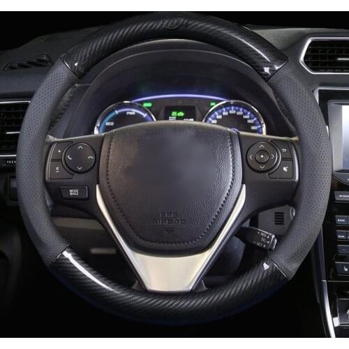 Genuine Leather car steering wheel braid for Toyota Land Cruiser Prado 2010-2015 Tundra 2013-2017 Custom made Steering Cover