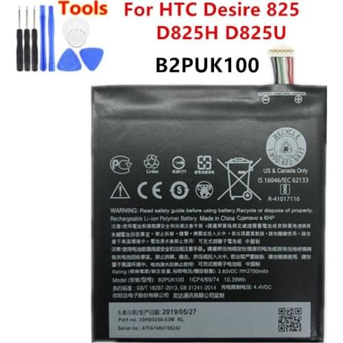 Original Battery 2700mAh B2PUK100 For HTC Desire 825 D825H D825U Phone batteries + Free Tools