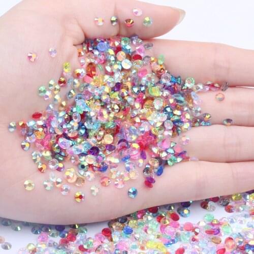 Clear AB Resin Rhinestones 2mm-6mm Many Colors Choose Flatback Non Hotfix For Nails Art Decoration DIY 3D Jewelry Making