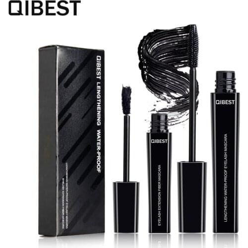 Qibest 4d Fiber Eyelash Mascara Waterproof Eyes Makeup Rimel 4d Curling Thick Lengthening Mascara for Eyelashes Lash Make Up Kit