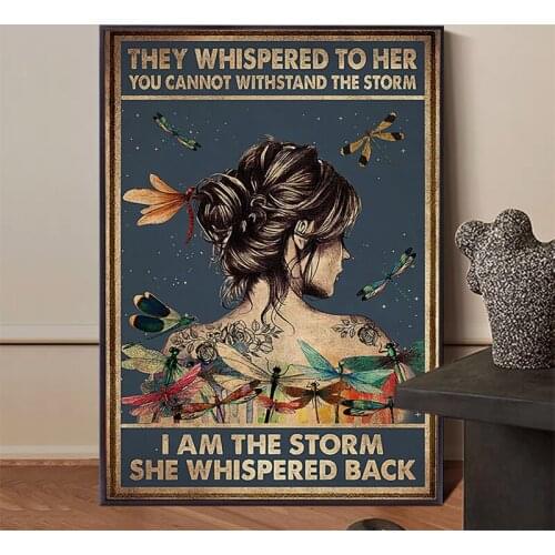 I AM THE STORM Vintage Spiritual Posters Canvas Painting Wall Art Posters and Prints Living Room Girl Bedroom Indie Decoration