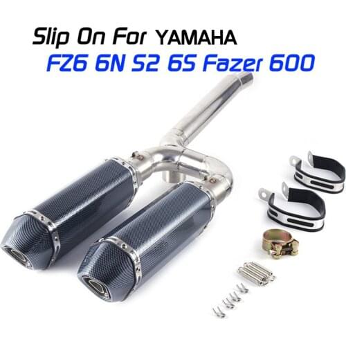 FZ6S FZ6N S2 Fazer600 Motorcycle Exhaust Pipe Full System Slip On For Yamaha FZ-6N FZ-6S FZ6 Fazer 600 Exhaust 2004 - 2010 Years