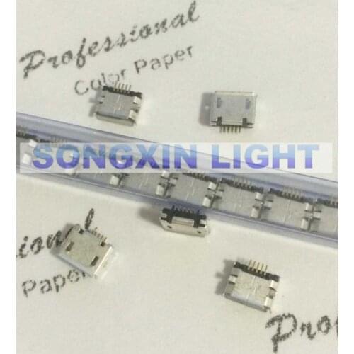 XIASONGXIN LIGHT 500pcs Micro USB 5P,5-pin Micro USB Jack,5Pins Micro USB Connector Tail Charging socket