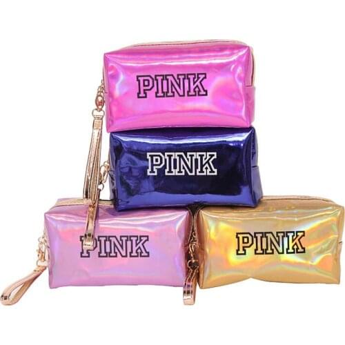Women Fashion Cosmetic Bag Letter laser Makeup Bag Zipper Make Up Handbag Organizer Storage Case Pouch Toiletry Wash Beauty Box
