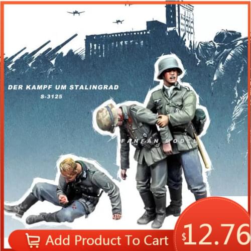 1/35 Resin Soldier Wounded Figure Kits Model Colorless and self-assembled (3 piece) S-3125