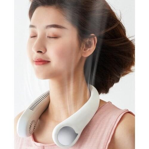 20PCS/LOT 2020 New arrival M6 Leaffree Hanging neck Fan ReChargeable Fan 1800mAh Wholesale