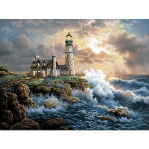 5D Diy Diamond Painting Cross Ctitch Kits Diamond Mosaic Embroidery A Beacon Of Hope Home Decoration Gifts GJ6548