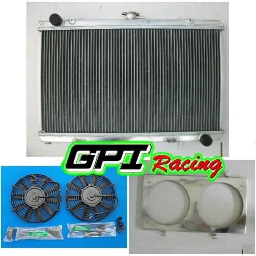 Aluminum radiator for Nissan Silvia S13 SR20DET 89-94 MT 90 91 +shroud + fans