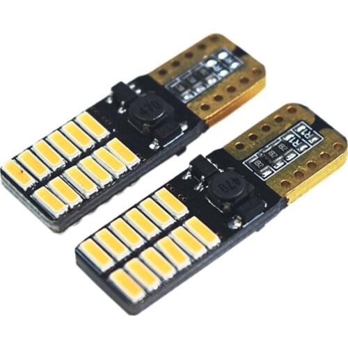 2Pcs/Lot New Car Led Lamps T10 w5w 194 12v 3014 24SMD 5w 6000k Clearance Light Auto Interior Reading BulbS