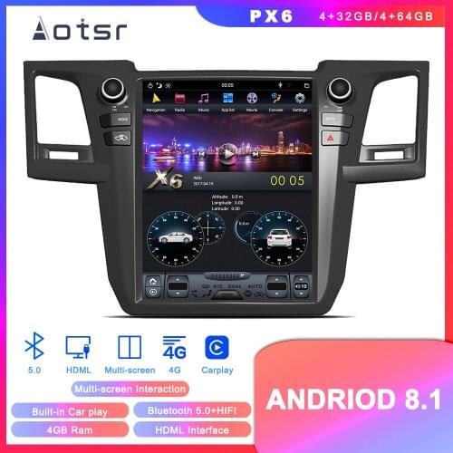Android 8.1 Tesla style Car GPS Navigation For Toyota Fortuner 2007-2015 auto radio stereo multimedia player head unit recorder
