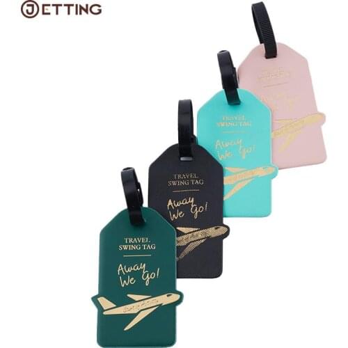 Women Men Travel Accessories Creative Aircraft PU Leather Luggage Tag Portable Label Suitcase ID Address Holder Baggage Boarding