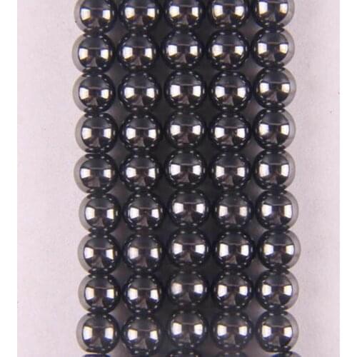 6MM Weak Magnetic Field Black Hematite Healing Loose Beads 16 Inch Jewelry For Gift Making B095