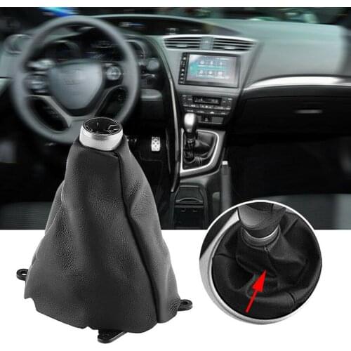 Car Gear Shift Boot Cover Leather Collars Gaiter Dust Cover For Honda Civic 2006 2007 2008 2009 2010 2011 2012 Car Accessories