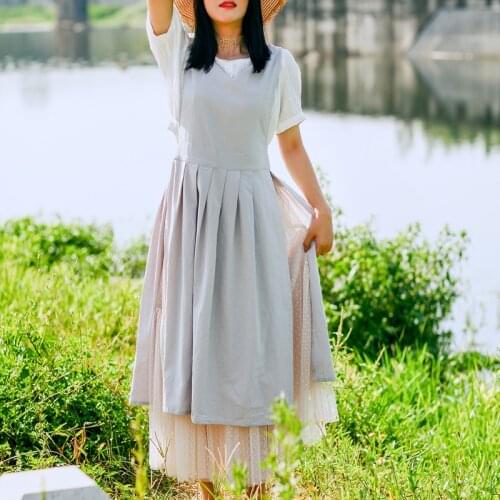 Apron Household Cotton French Korean Split Florist Nail Shop Work Clothes Simple and Versatile