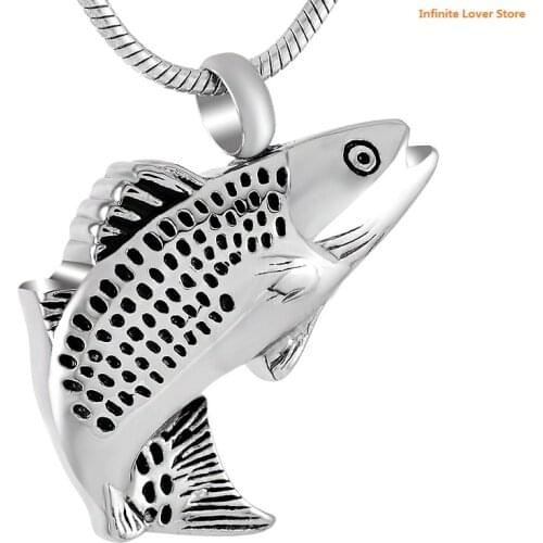 Wholesale Cheap Price Cremation Urn Jewelry Waterproof Fish Urn Pendant Memorial Remains Ashes Keepsake Necklace With Fill Kits