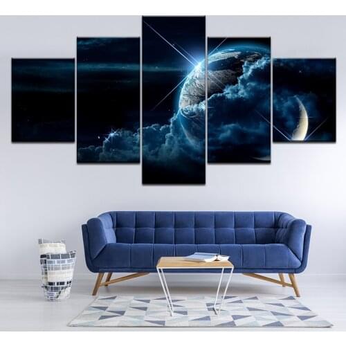 Canvas Painting Nature Earth Space 5 Pieces Wall Art Painting Modular Wallpapers Poster Print for living room Home Decor